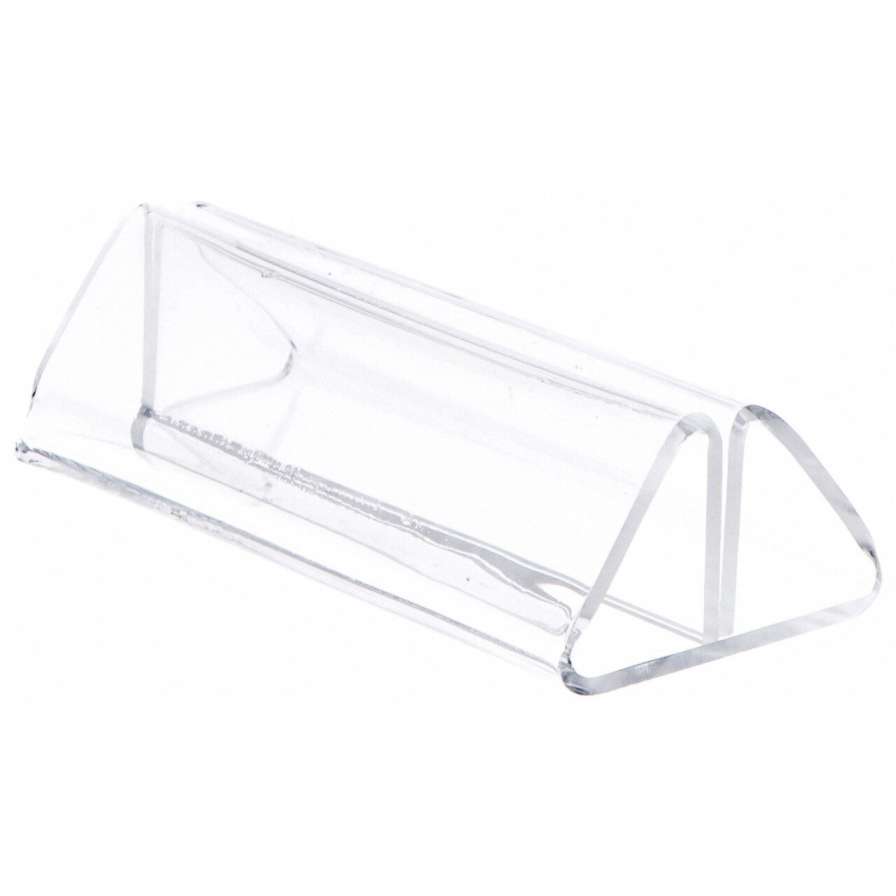 Plymor Clear Acrylic Pinch-Style Sign Clip Display with Label Front, 4" W x 1.875" D x 1.25" H